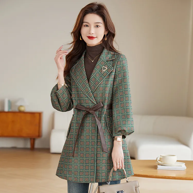 拉夏贝尔杭州意法风衣外套2025新款爆款春秋高端妈妈品牌中长大衣