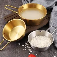 带把304不锈钢碗金色小碗儿童吃饭小碗冰粉小碗料理店专用调料碗
