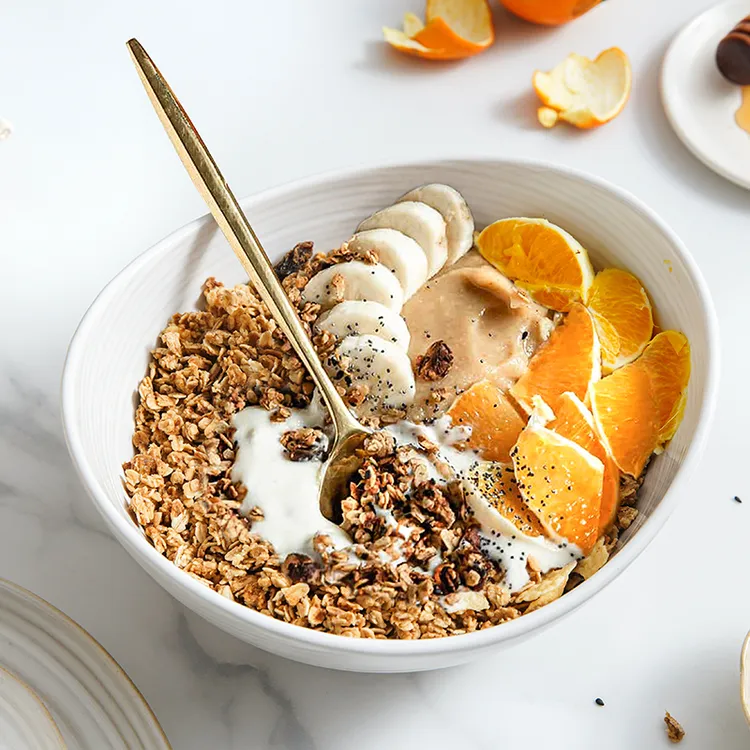 陶瓷沙拉碗家用大号凉菜碗减脂餐碗拌面碗元宝碗商用多功能厨房用