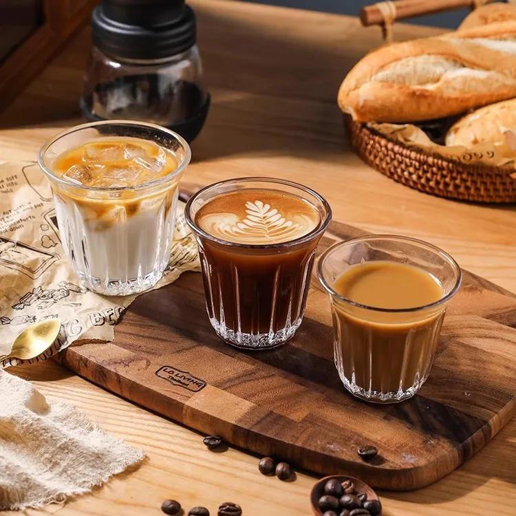 【青苹果】复古美式咖啡杯家用玻璃杯dirty拿铁杯澳白杯小轰炸机杯