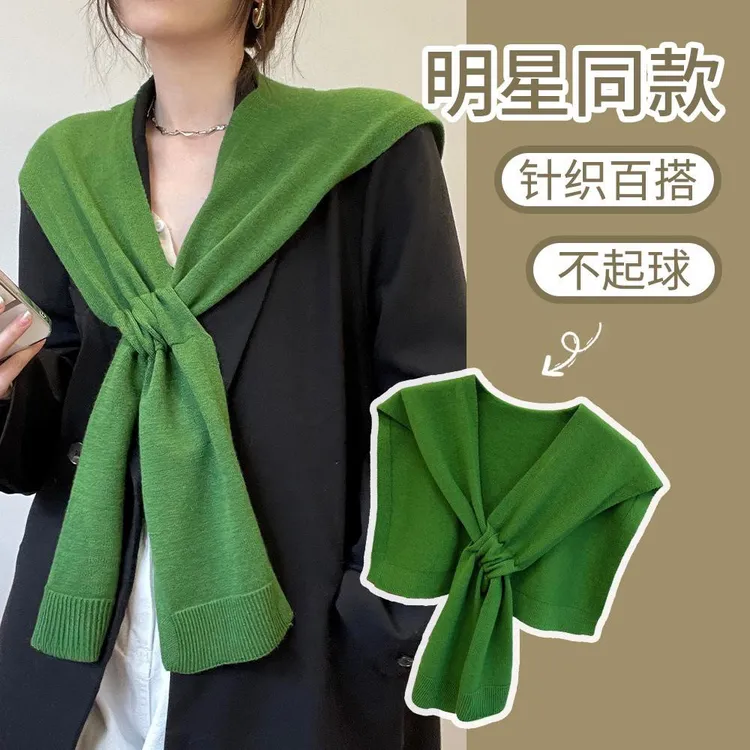 2024新款夏季配裙子外搭办公室网红韩版衬衫搭肩纯色针织小披肩女