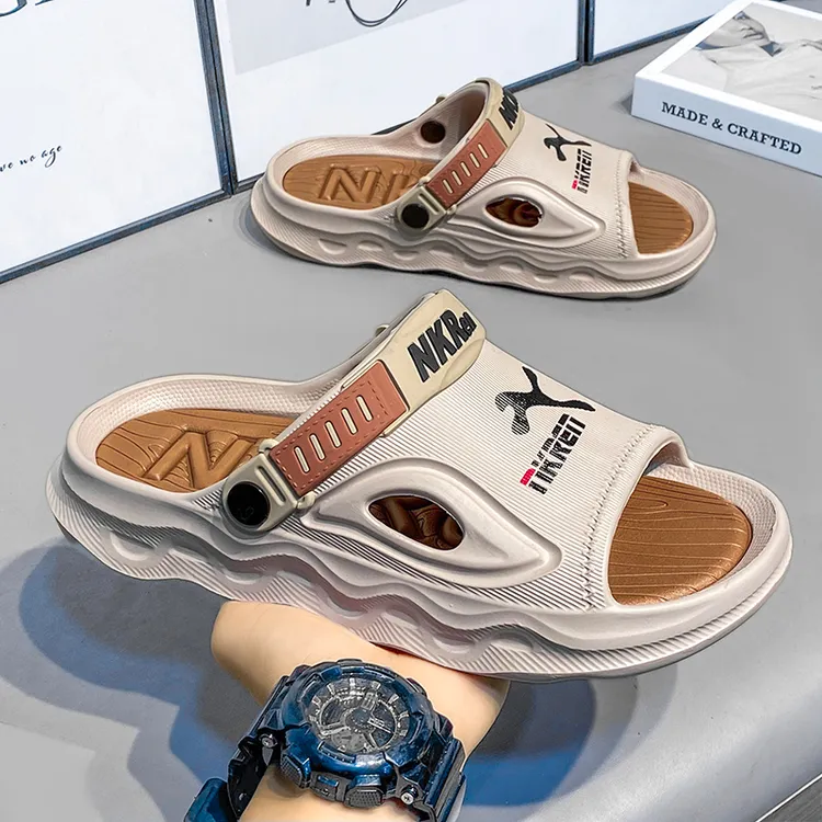 2024春季新款拖鞋男士外穿踩屎感带后跟户外防滑透气耐磨沙滩凉鞋