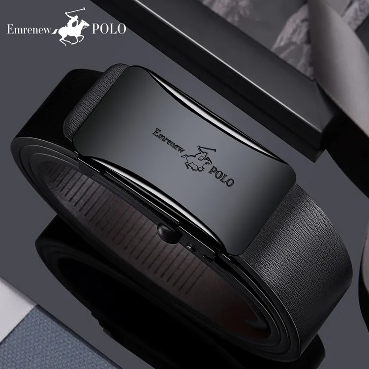 男士皮带新款自动扣真皮腰带高档中青年百搭商务休闲潮流男款裤带