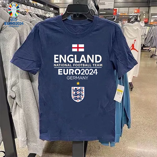 重磅100%纯棉短袖T恤意大利英格兰同款圆领上衣运动休闲透气t恤男