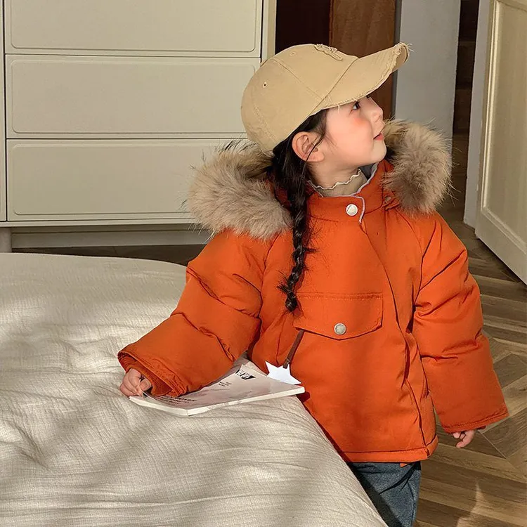 女童羽绒服2024冬季新款新国标90白鸭绒保暖羽绒服短款加厚羽绒服