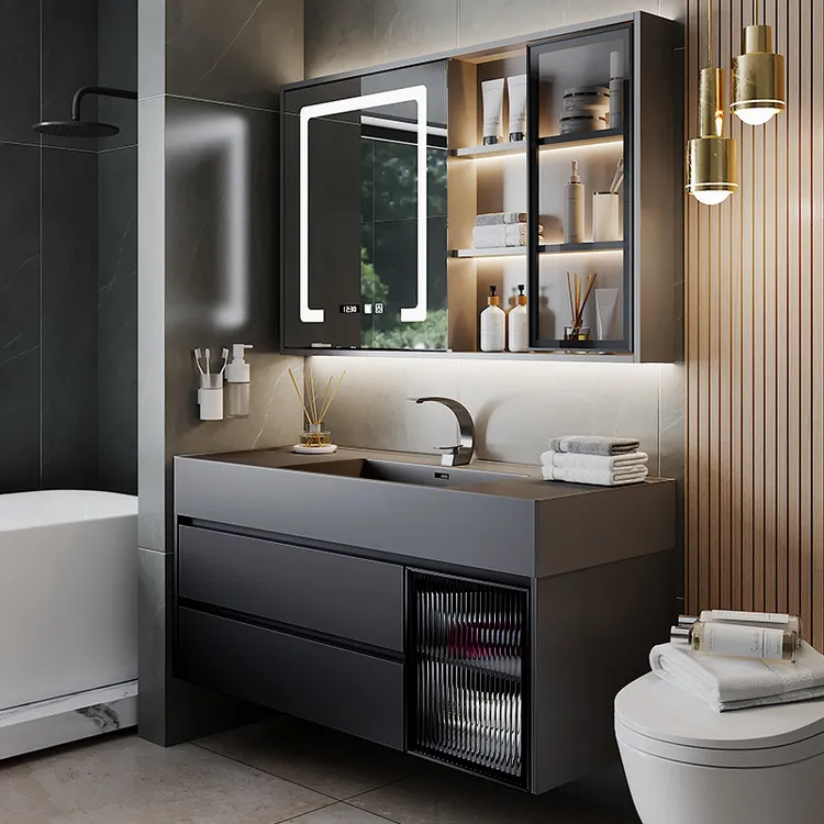 【微晶石一体盆】智能浴室柜组合洗漱台洗手洗脸盆柜组合