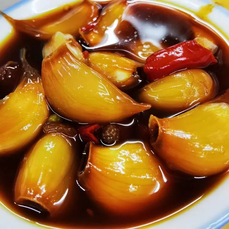 湖北宜昌农村新鲜大蒜腌制糖醋大蒜 500 克一瓶