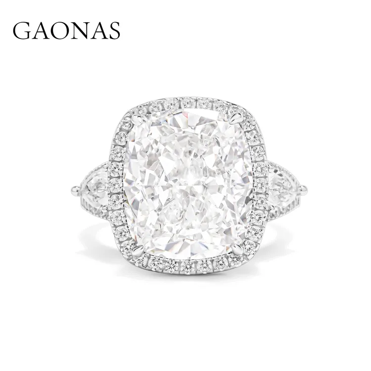 GAONAS 925银合成锆石戒指 V系列 时尚满天星白戒 WJ072266