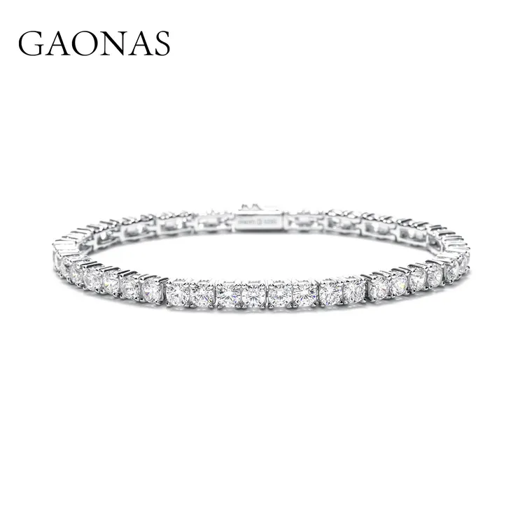 GAONAS 925银合成锆石手链 V系列 白色满天星手链WS1041330