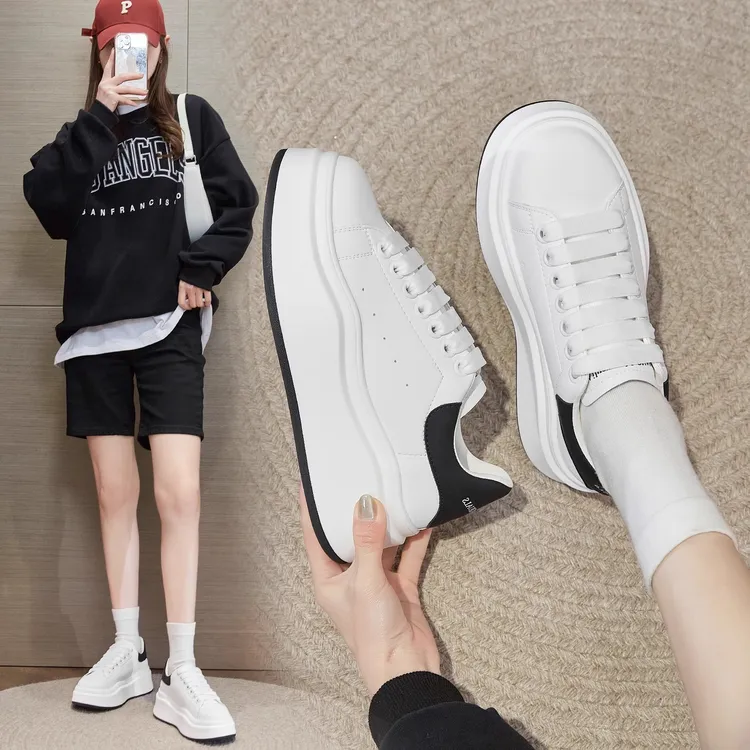 【现货】时尚厚底运动休闲波浪--昆昆爆款春季新款ins百搭圆头系带