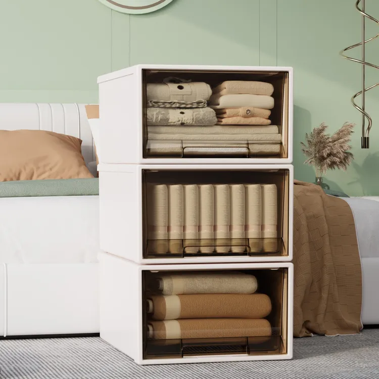 智纳生活家用抽屉式衣裤收纳箱收纳盒免安装塑料储物整理衣柜