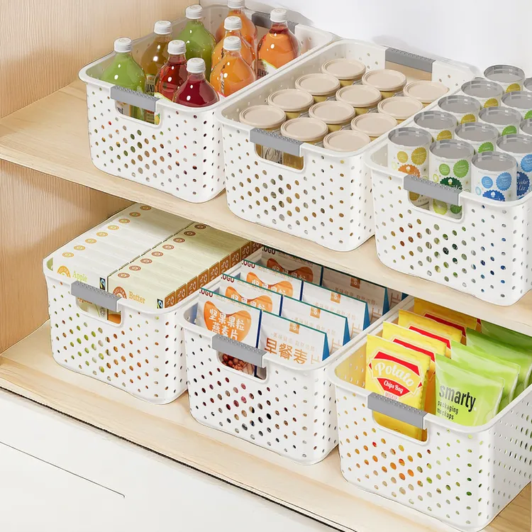 【3个装】收纳筐收纳箱家用零食玩具塑料零食筐宿舍收纳篮