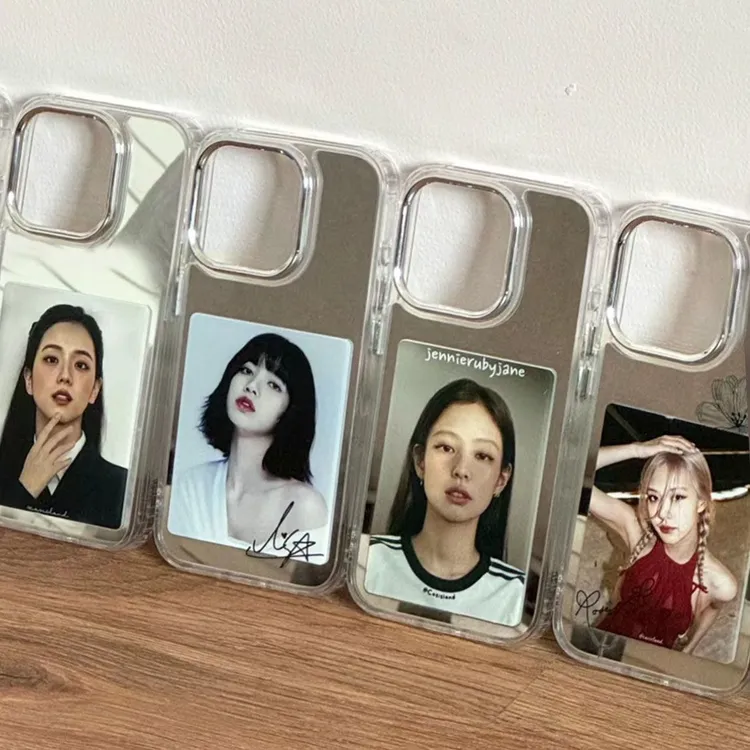 小众ins镜面Jennie适用苹果15promax手机壳创意14pro潮酷13镜子12