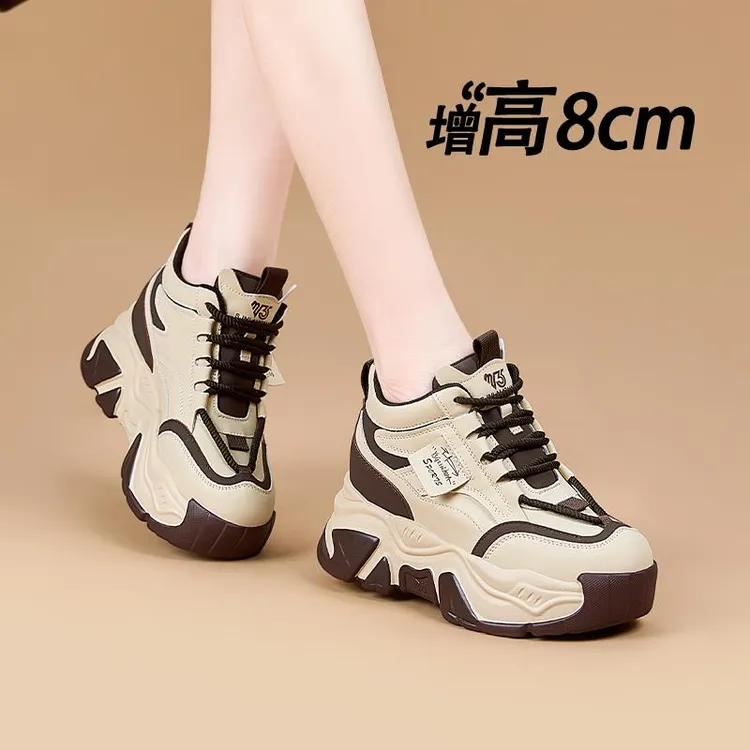 时尚老爹鞋女秋冬季2025新款爆轻便软超轻厚底内增高高帮女鞋棉鞋