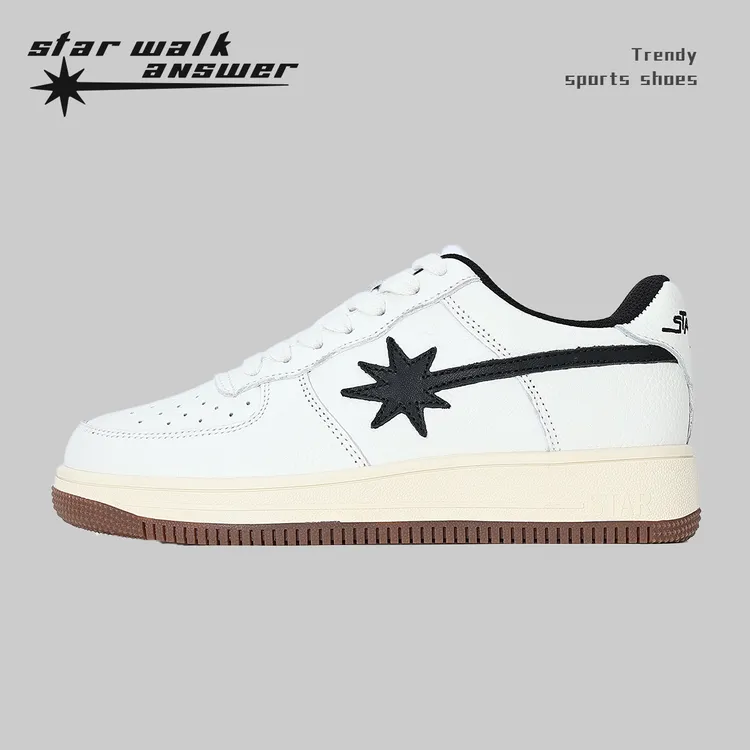 STARWALK ANSWER 2025春夏米白复古板鞋男女款运动增高空军