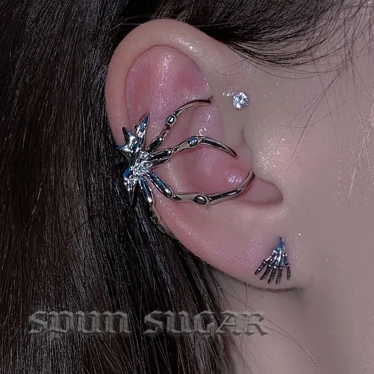 铜合金耳饰  暗黑风蜘蛛无耳洞耳骨夹女冷淡风鬼爪个性耳骨夹耳饰