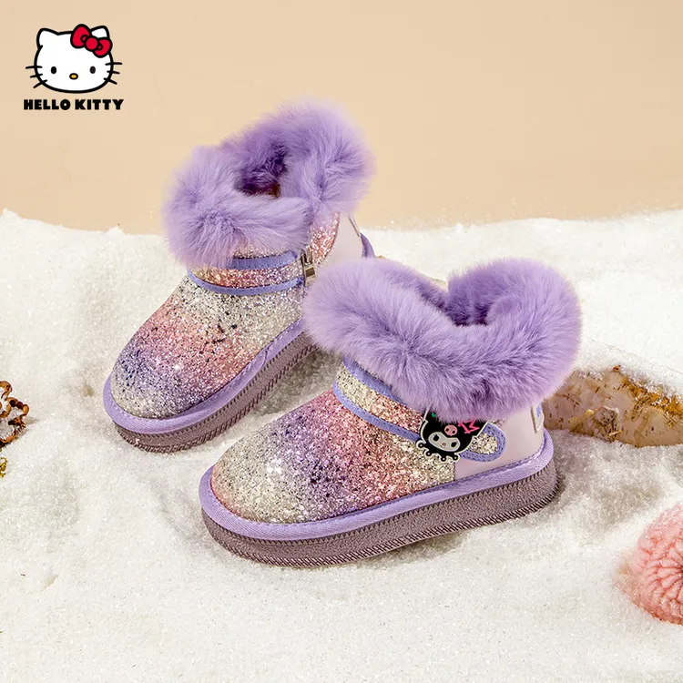 HelloKitty库洛米联名女童雪地靴冬季时尚女童加绒靴子KU4546876