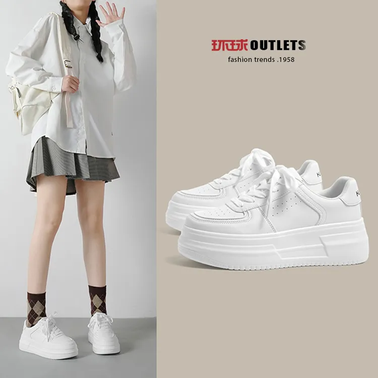 环球潮小白鞋百搭学生韩版秋冬板鞋小众设计感女鞋厚底运动休闲鞋