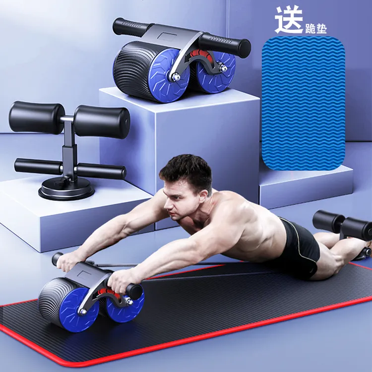 自动回弹健腹轮训练健身卷腹收腹机坦克轮男女士防滑健腹器滚轮