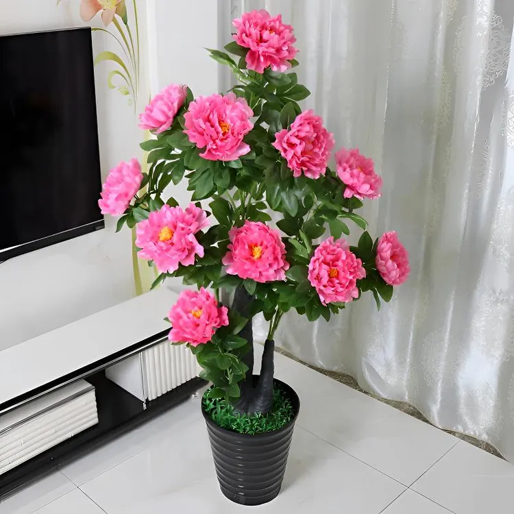 仿真花牡丹花仿真绿植客厅上档次花落地盆栽室内装饰客厅假花摆件