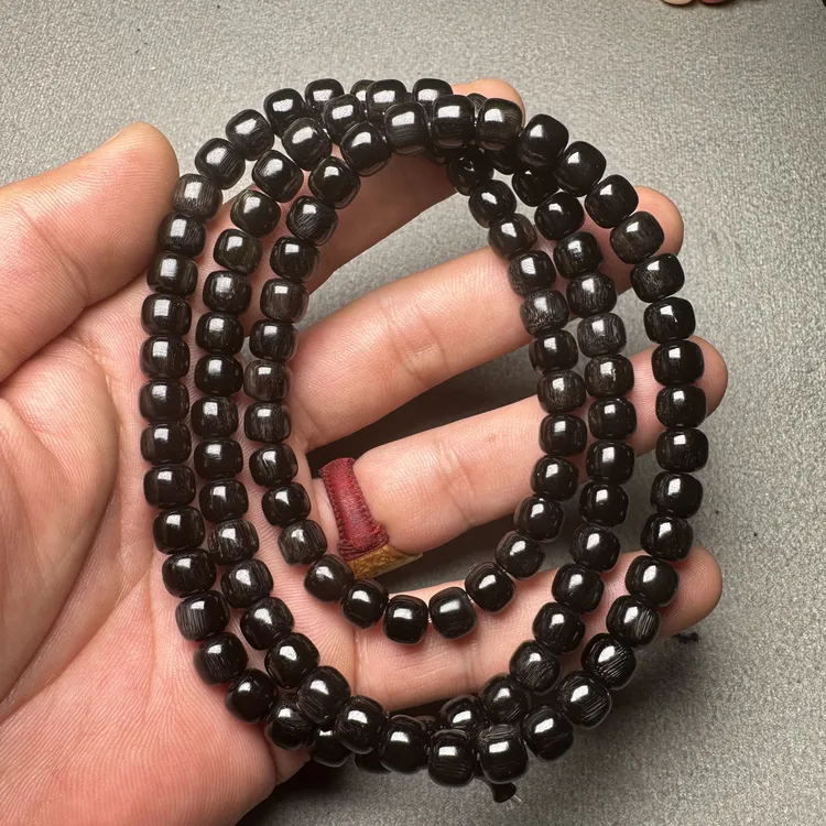 非金属皮质项链 人工养殖保真黑驴蹄精工108项链男女通用老型
