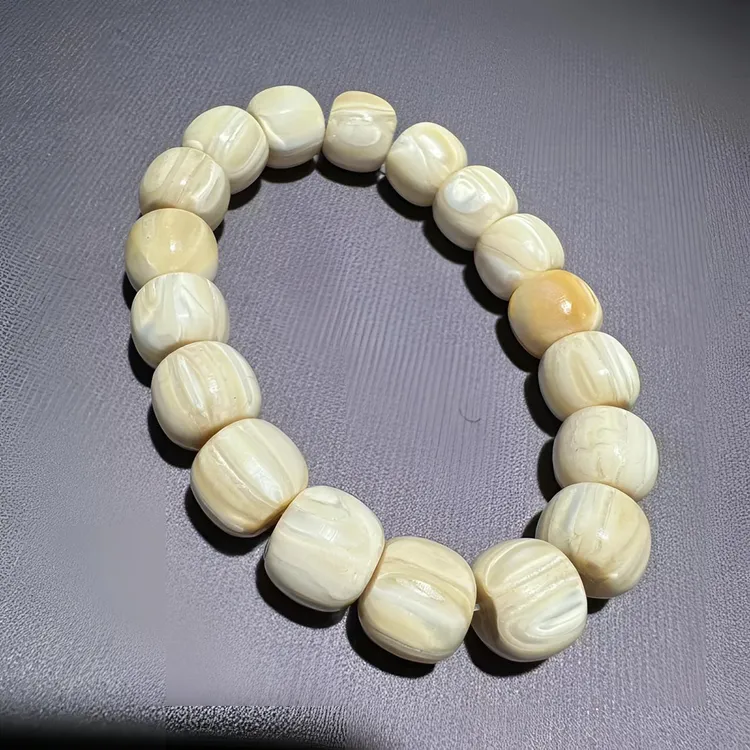 非金属仿珍珠手链 骆驼牙白色情侣时尚玉化单圈渐变精美国风经典