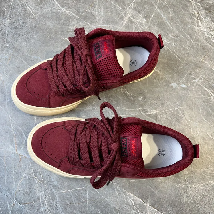 鞋子男款低帮酒红色休闲运动板鞋ins低帮男士潮流百搭潮款男生鞋