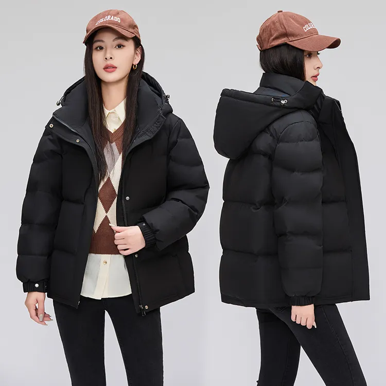 哥弟阿玛施正品高端棉衣女短款秋冬加厚可拆连帽时尚棉服百搭外套