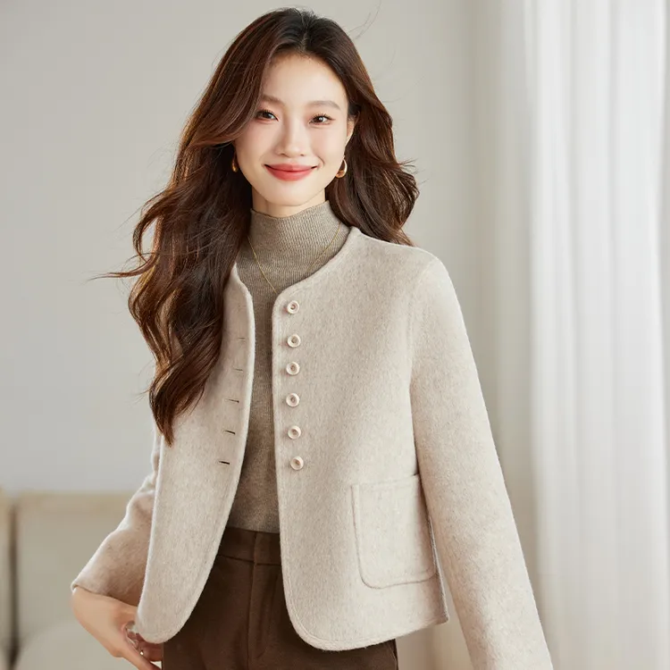 双面羊毛大衣女短款2025春秋季小香风气质显瘦今年流行毛呢外套潮