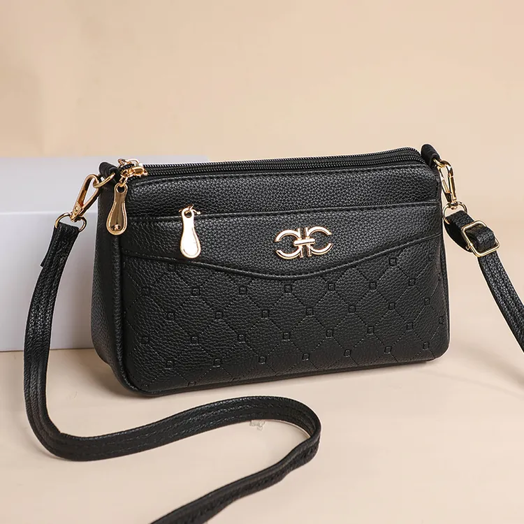 【长23*宽6*高13】中年妈妈斜挎包时尚百搭手机零钱包大容量小方包