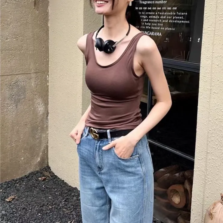 含桑蚕丝 女士小背心 自带胸垫 巨柔软 巨舒适 自带松弛的高级感 