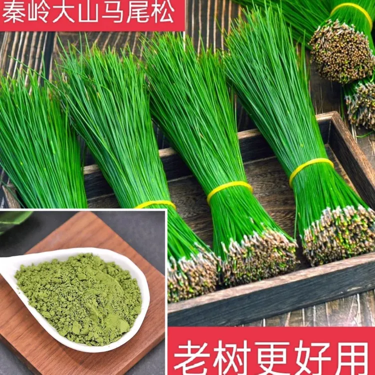 秦岭深山新鲜食用酵素松针面膜松针挑选阴干代磨粉500g250g农产品