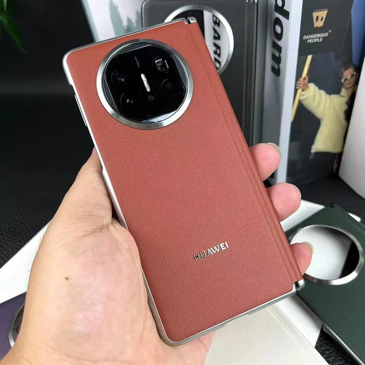 适用华为Matex5手机壳官方同款素皮x3典藏版敦煌色中轴全包磁吸