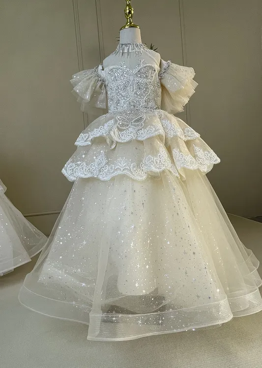 高端女童礼服春晚花仙子小主持人花童生日公主裙钢琴演出表演