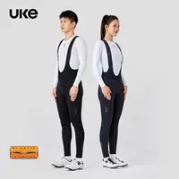 UKE男女防风抓绒背带骑行长裤EIT双箭头坐垫保暖锁温 云川/暮时