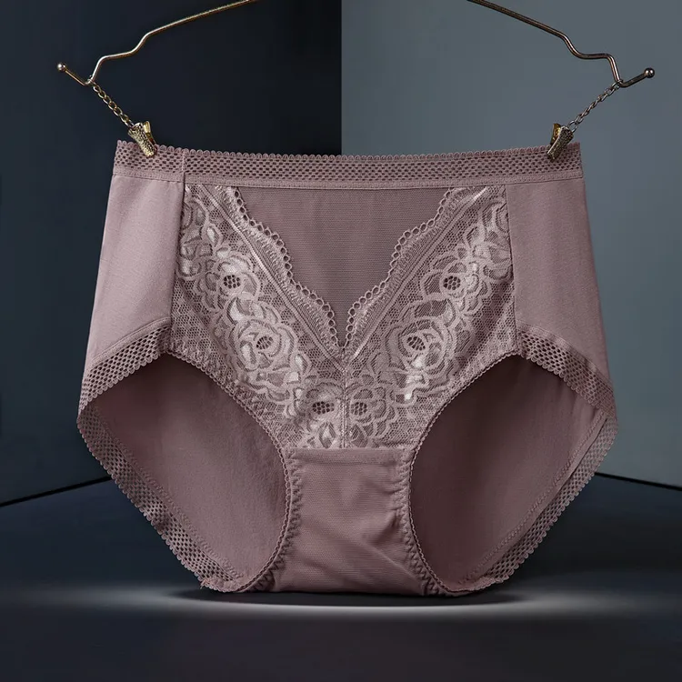日单高腰女士内裤莫代尔棉纯色大码无痕蕾丝棉裆三角短裤头透气