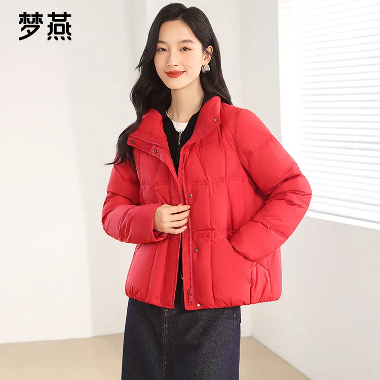 梦燕秋冬女款简约大方加绒加厚时尚宽松休闲保暖羽绒服CY11B4011D