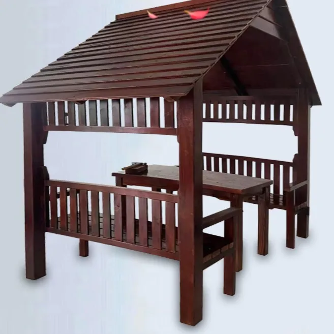 邺青尺寸休闲实木户外木屋加固凉亭花园遮阳移动简易古典木亭定制