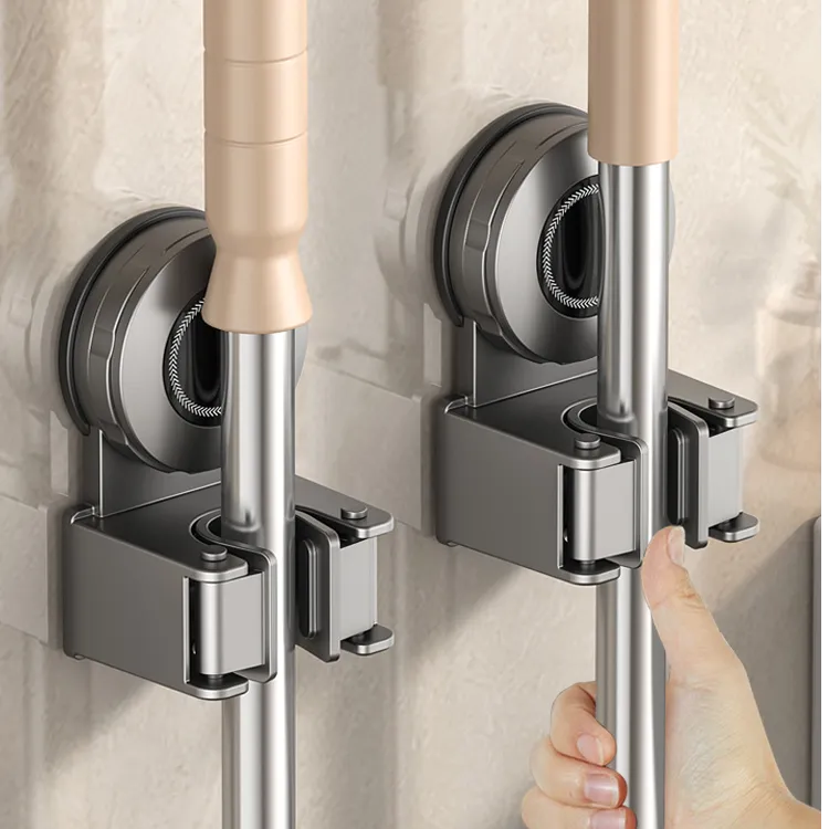 吸盘拖把夹卫生间置物架拖把架拖布地缝刷免打孔款多功能固定器夹