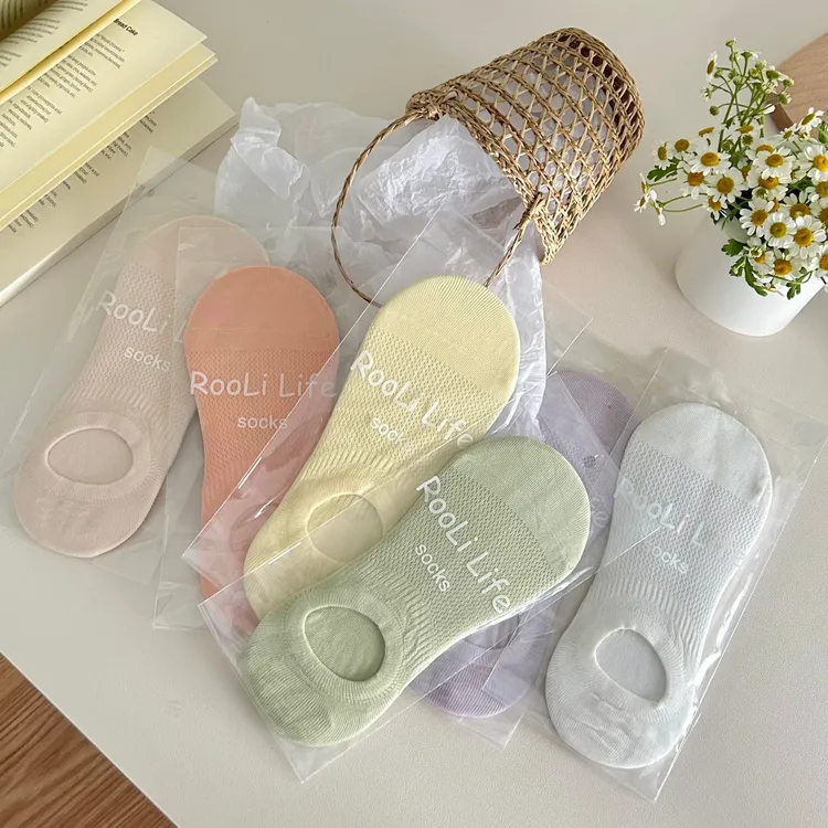 【港维斯】网红女船袜 防滑浅口袜 夏季不掉跟隐形糖果色薄款透气袜