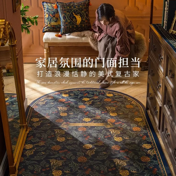 范居态度佩里极乐鸟美式复古入户门口皮革地垫进门门垫防滑脚垫