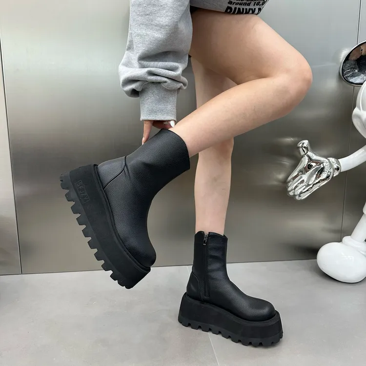 229-66时尚洋气增高8公分松糕厚底短靴