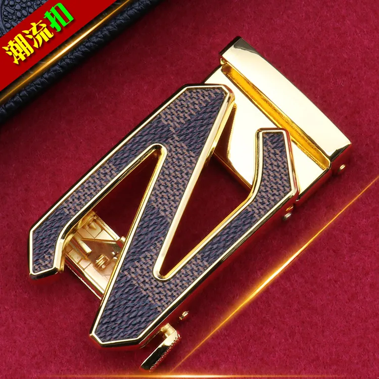 金色皮带扣男扣头潮流时尚个性合金镂空字母Z百搭3.5cm腰带扣自动