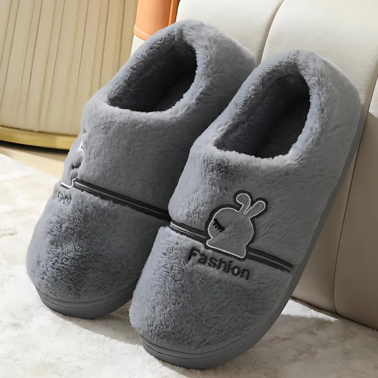 秋冬季全包跟棉鞋男士居家室内防寒保暖防水耐磨卡通男女情侣拖鞋