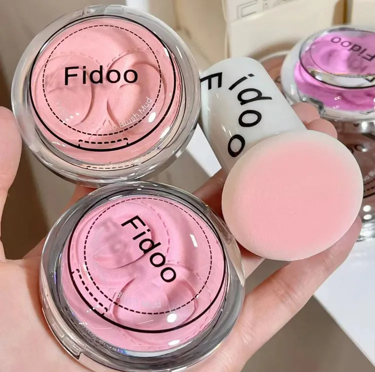 Fidoo浮汀单色泥修容高光膨胀色腮紫哑光杏蜜瓜色腮红秋冬淡颜