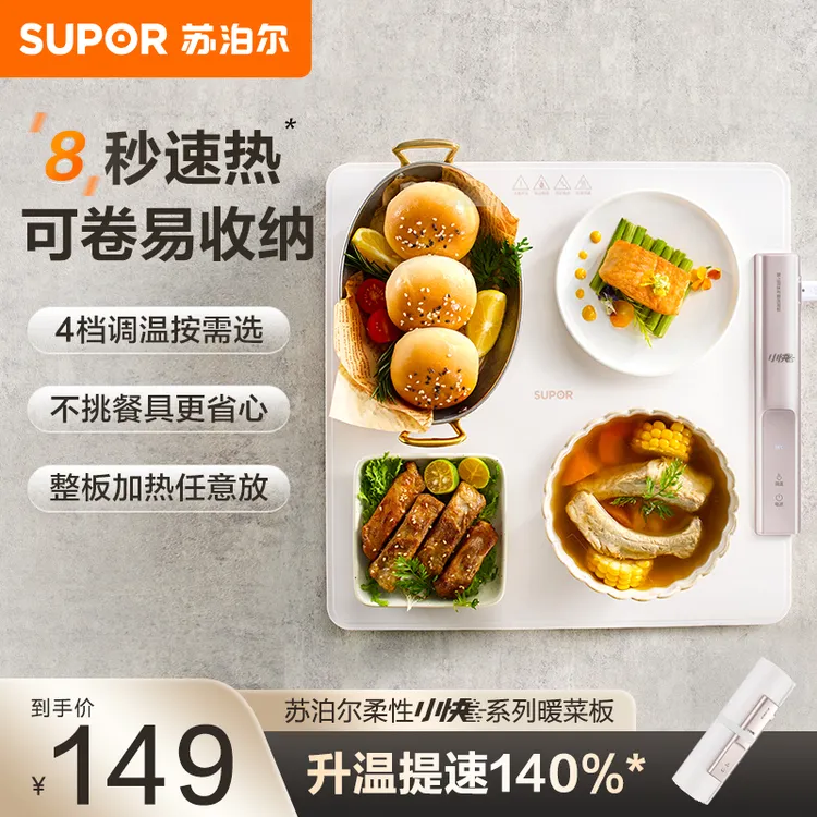 SUPOR/苏泊尔暖菜板家用多功能方形热菜板暖菜垫快速升温加热板