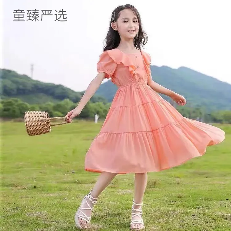 ME女童2024连衣裙洋气新款夏装女大童夏季儿童时髦公主裙小女童宝
