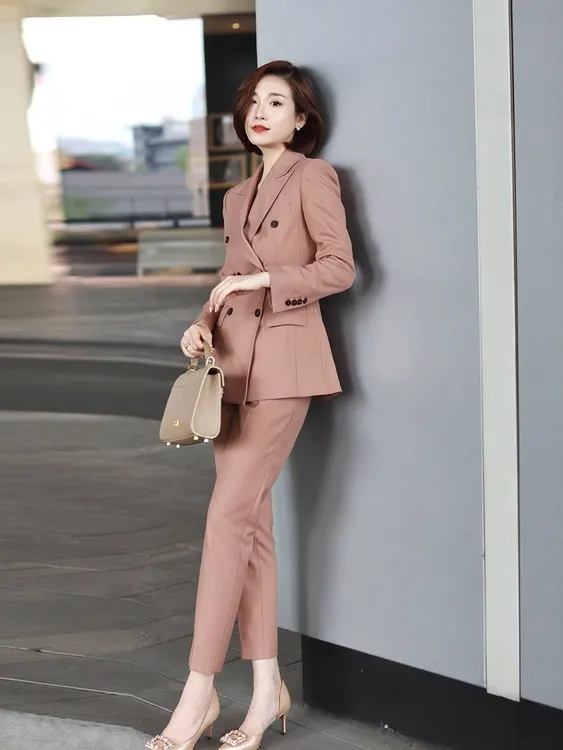 2025年新款西装套装女高级感播音主持艺考正装小个子职业西服外套