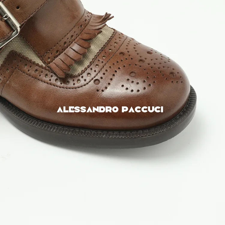 AP洛哥43124XP【匠人技艺】植柔牛皮蜡感复古百搭时尚手工皮鞋