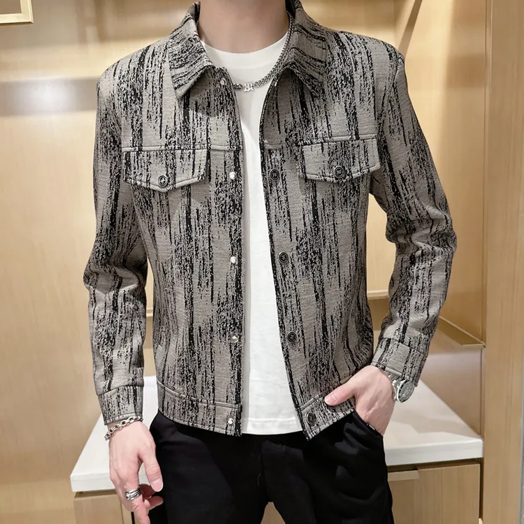欧货秋季新款男士夹克翻领休闲时尚个性时尚潮流百搭痞帅春秋外套